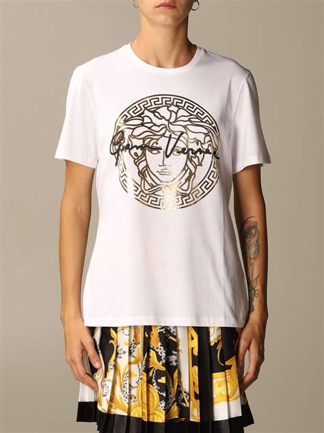 t shirt versace scritta colorata|versace t shirt.